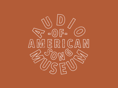 Audio Museum of American Song american audio badge circle crest letter logo museum song type