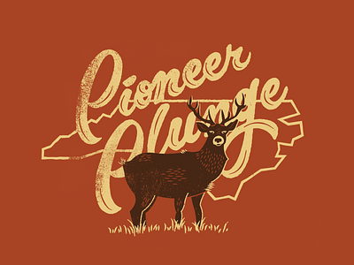 Pioneer Plunge tee camp carolina deer lettering life north script type vintage young