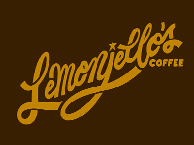 Lemonjello's Coffee coffee hand jello lemon letter script shop type