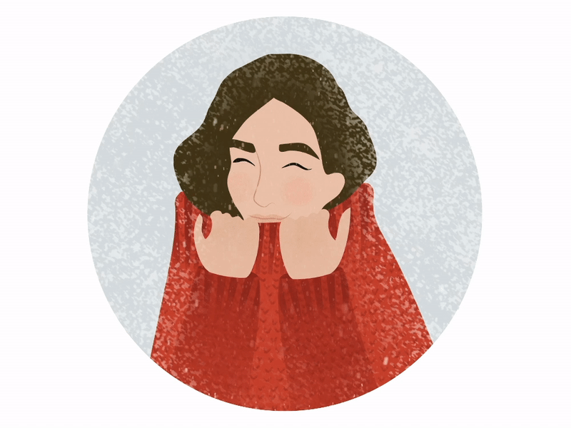 Lovely red sweater red sweater girl winter design graphic design animation sketch illustration