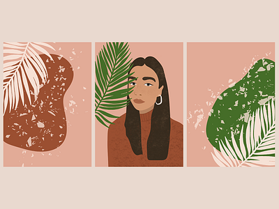 plants girl graphic design illustration plants portrait sketch