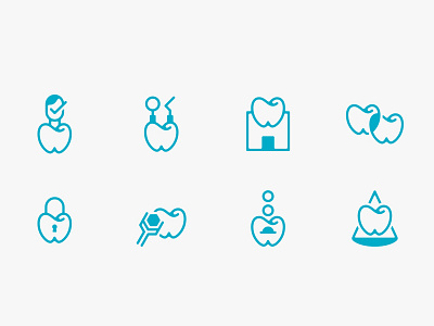 Iconografía DentCo. blue brand branding dentist icon iconography identity logo minimalism teeth