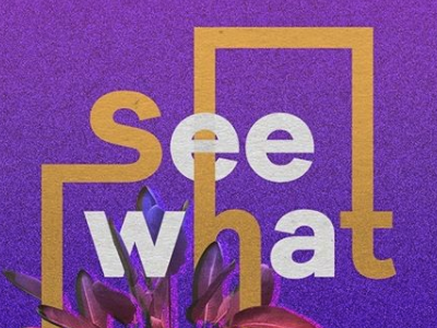See design flower graphic lettering purple quote type