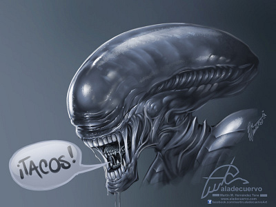 Alien Tacos alien fanart giger humorous monster movies sci fi tacos