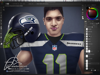 Seahawks Fanart wipB costume deportes fanart football helmeth illustration.aladecuervo nfl portrait seahawks sports
