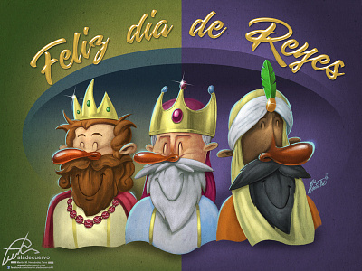 Dia de reyes aladecuervo cartooning funny humorous kings reyes-magos