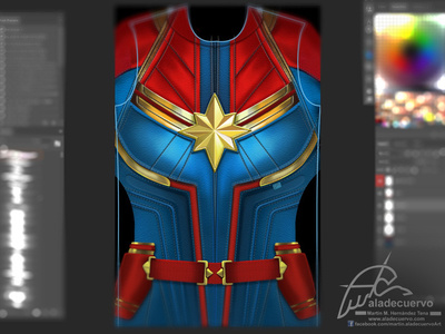 Captain Marvel  torso  Fanart Wip