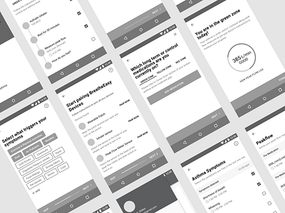 BreatheEasy- Mid Fidelity Wireframes