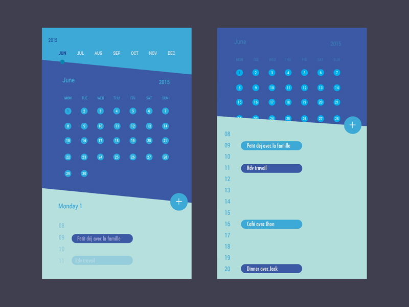 Calendrier Application Mobile by Hamza ben tahar on Dribbble