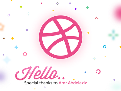 Hello Dribbble! bright clean first shot flat hello invite thanks welcome