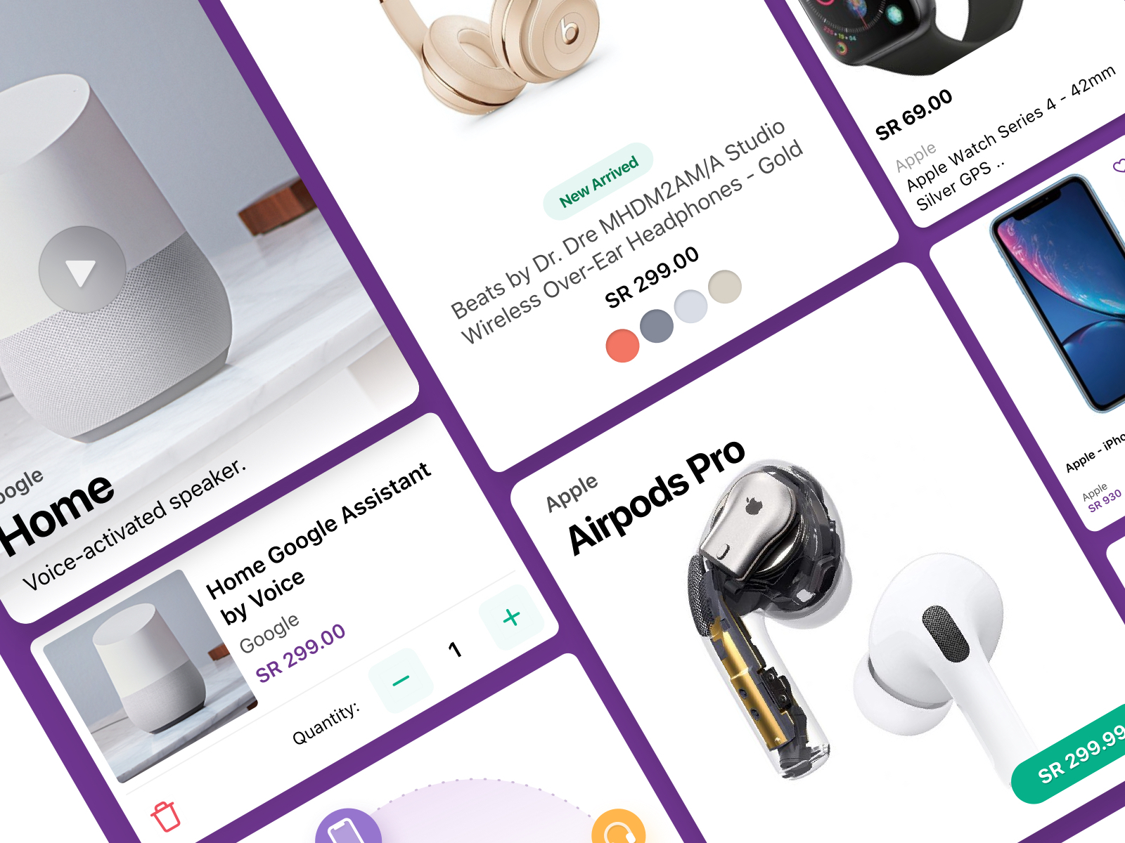 Ecommerce cards by Hussein Gaber for Tremoloo on Dribbble