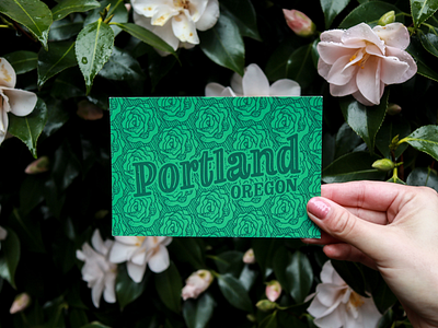 Portland Roses Postcard brand photography floral pattern hand drawn happy mail illustration lettering portland postcard product photography rose city roses