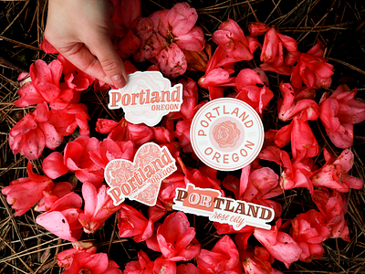 Portland Sticker Collection city collection custom design hand drawn hand lettering ipad lettering oregon portland rose city sticker