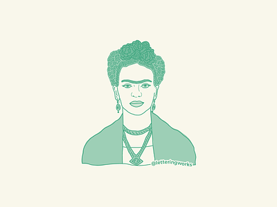 Frida Kahlo Illustration chicago designer digital illustration digital portrait empowering women frida kahlo frida sticker hand drawn ipad illustration lettering works mexican artist portrait strong female
