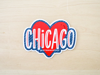Chicago Sticker chicago chicago pride city pride community pride die cut sticker hand lettering ipad lettering love chicago sticker design