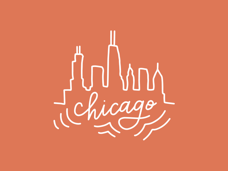 Chicago Skyline city drawing city pride ipad illustration illustration hand lettering chicago skyline chicago style