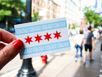 Chicago Flag Sticker chicago chicago flag hand drawn hand lettered ipad lettering lettering product design sticker