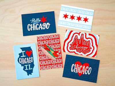 Chicago Style Postcards chicago chicago style freelance designer graphic design hand drawn hand lettering ipad lettering new product postcard set postcards product design
