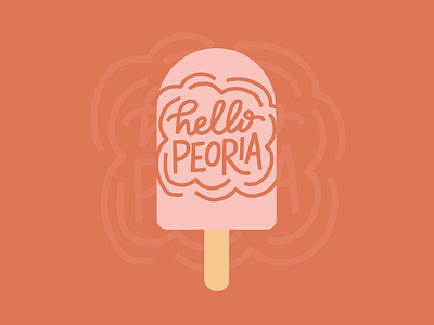 Hello Peoria Popsicle Illustration