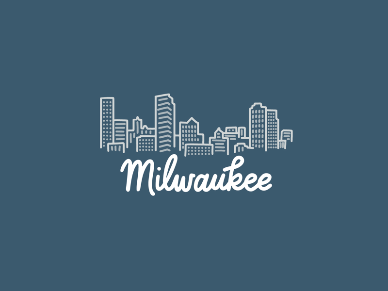 Milwaukee Skyline Illustration hand lettered design ipad lettering illustration hand drawn hand lettering milwaukee skyline city skyline mke milwaukee
