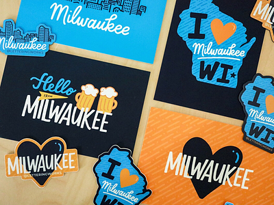 Milwaukee Products community design hand lettered design hand lettering magnets milwaukee mke postcards product launch product line stickers wisconsin