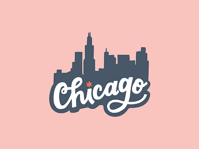 Chicago Skyline Lettering + Illustration chicago chicago skyline hand lettered design illustration ipad illustration ipad lettering lettering sticker design