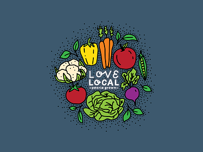 Love Local brand graphic branding custom design graphic design hand lettering healthy illustration ipad illustration locally grown peoria grown vegetables