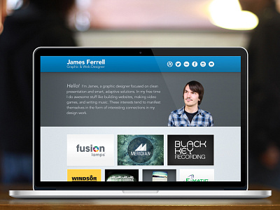 James Ferrell Portfolio - Home - Revision 1 desktop identity portfolio redesign web