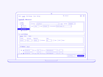 Disney Imagineering Unreal Manager Dashboard components dashboard design desktopapplication outline software ui unreal manager ux wireframe