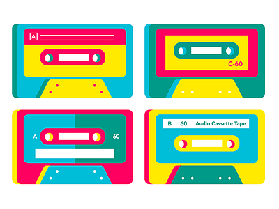 Cassette Player Illustration cassette design illustration simplified ui