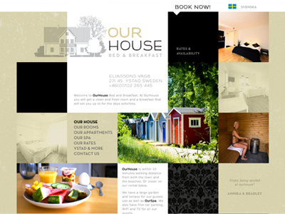 Our House Ystad B&B digital identity website
