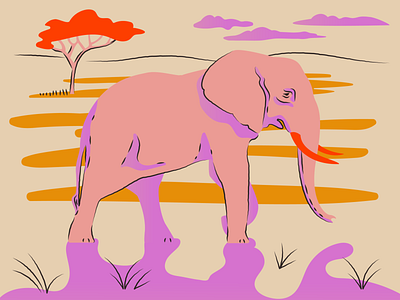 Elephant africa animal art design elephant elephant illustratoin elephants illustration illustrator line illustration vector