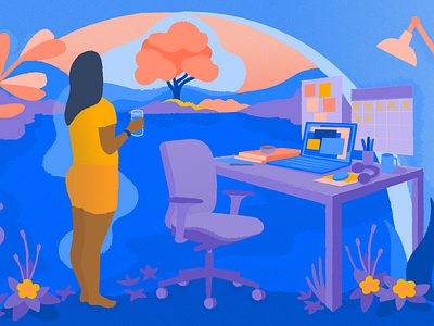 Is it time for a change of screen? art article atlassian blog illustration break character illustration design editorial editorial illustration illustration illustrator office remotework tech texture vector work from home