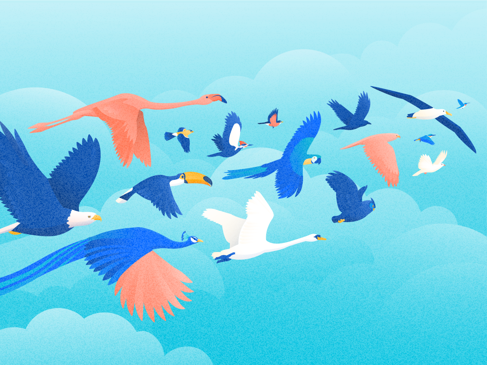Birds of a feather flock together by Sari Jack on Dribbble