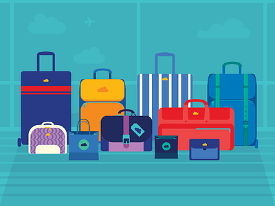 Luggage theme for OneDrive Premium illustration luggage microsoft onedrive