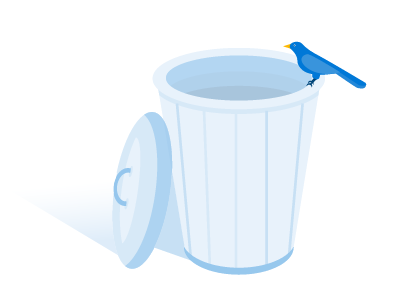 Empty Recycle Bin art bird design empty trash empty view flat gradient illustration microsoft onedrive recycle bin vector