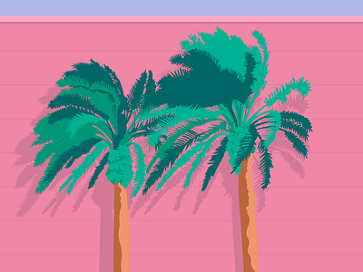 Palm Springs art design flat illustration palm springs plant tropical vector