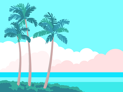 Maui, Hawaii art beach design hawaii illustration island maui ocean palms tropical vector