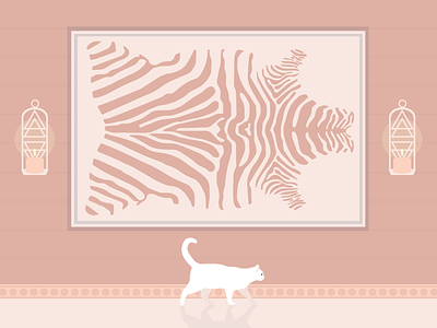 Creep walk candle cat creep critter design floor frame illustration kitty shadow silent vector vectordesign walking wall white zebra