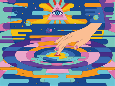 The Ripple Effect art design hand illustraor illustration psychedelic ripple space stars third eye thirdeye trippy vector water