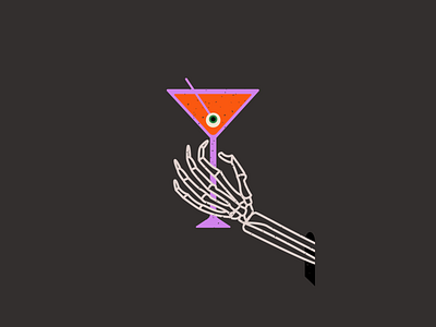 Cheers! cheers drink halloween halloween design halloween illustration halloween party illustration line art linework martini skeleton skeleton hand spooky