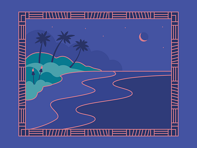 Blue Hawaii beach color design flat hawaii illustration illustration design palmtree tropical vector