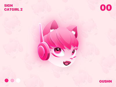 cat girl2 gradient icondesign photoshop