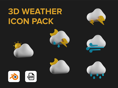 3D Weather Icon Pack 3d 3dicon blender icon icon set