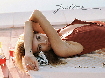 Juillet Promo brand branding clothing layout lettering logo logotype model swimwear women