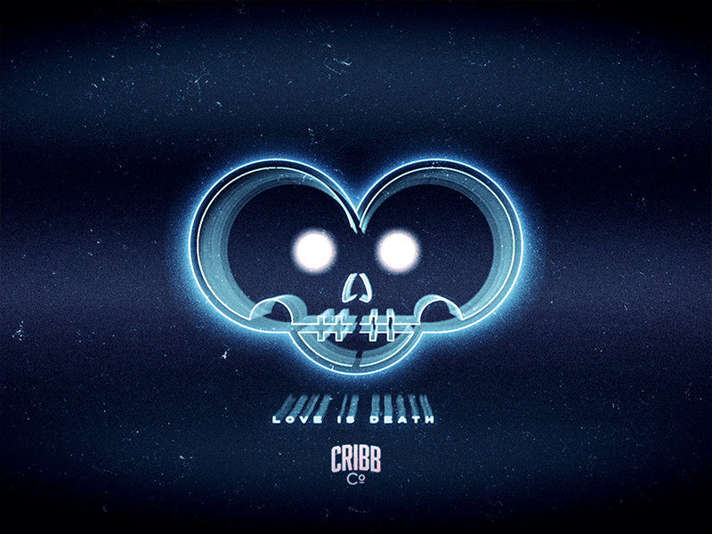 Love is Death album apparel coward graphics heart logo love music reaper shirt skull texture