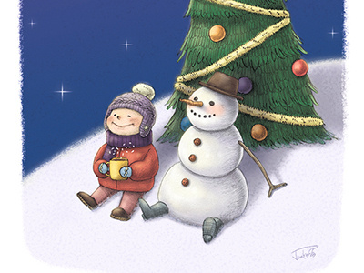 Holiday 2013 character christmas cold design girl graphite holiday pencil snowman winter