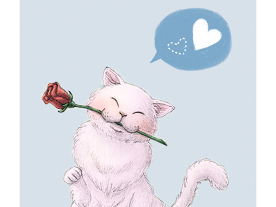 Romantic Cat cat heart kitty love romance rose