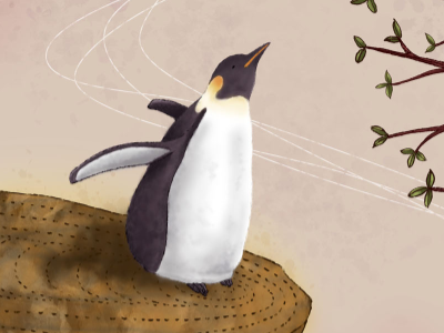 Possibility digital drawing haiku illustration japanese pencil penguin