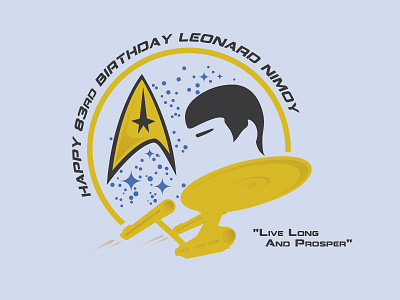 Live Long And Prosper 83 badge birthday hair leonard nimoy ship space spock star stars trek